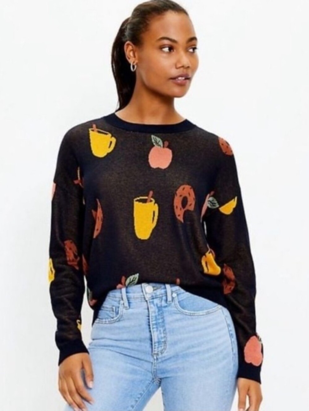 Loft Apple Cider Donut Sweater size Large
